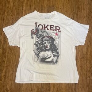 DOM Joker T Shirt Short Sleeve‎ Candy Skull Day of the Dead Queen Mens 3XL